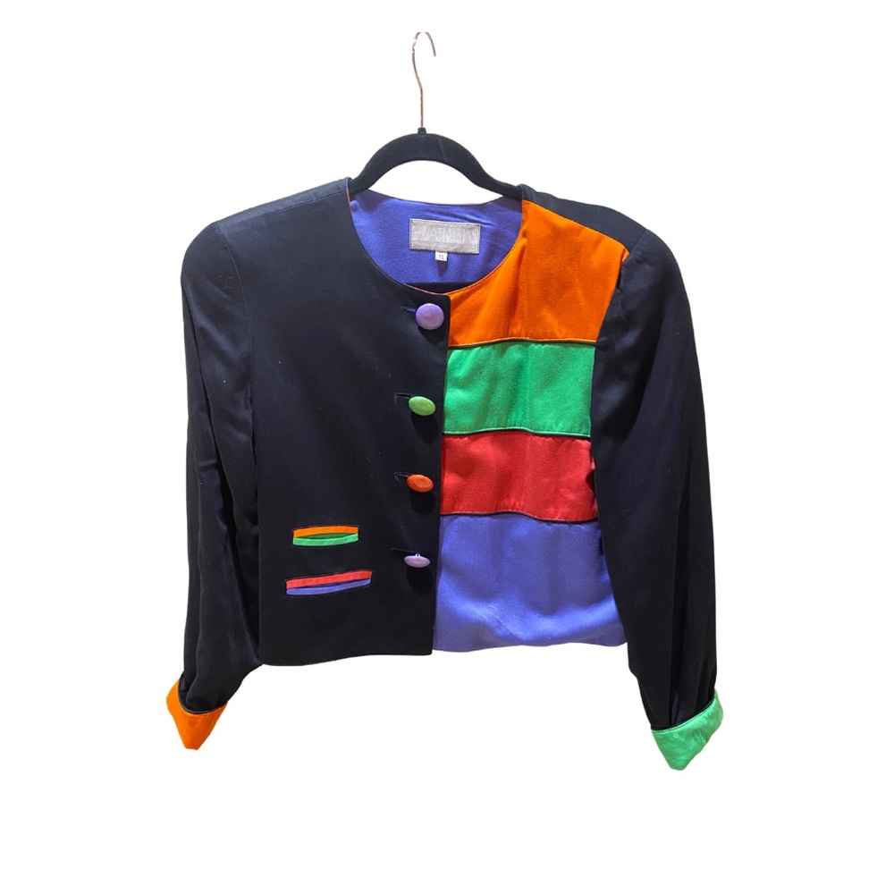 Vintage Black color block blazer
